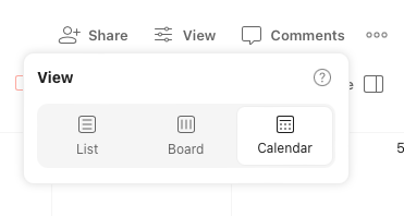 Swaping to Calendar View in Todoist